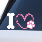Die Cut Vinyl Dog Paw Love Decal - Vehicle / Window Decal - Get Decaled