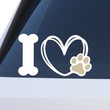 Die Cut Vinyl Dog Paw Love Decal - Vehicle / Window Decal - Get Decaled