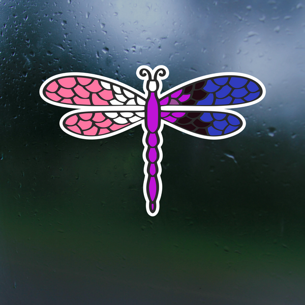 Genderfluid Pride Dragonfly Waterproof Sticker Decal