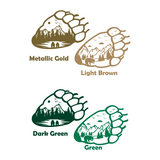 Die Cut Vinyl Bear Paw Outdoor Scene Decal - Vehicle Decal, Camper Decal, Window Decal