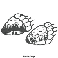 Die Cut Vinyl Bear Paw Outdoor Scene Decal - Vehicle Decal, Camper Decal, Window Decal