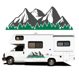 Large Die Cut Vinyl Mountain And Treeline Scene Decal