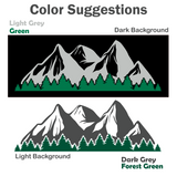 Large Die Cut Vinyl Mountain And Treeline Scene Decal