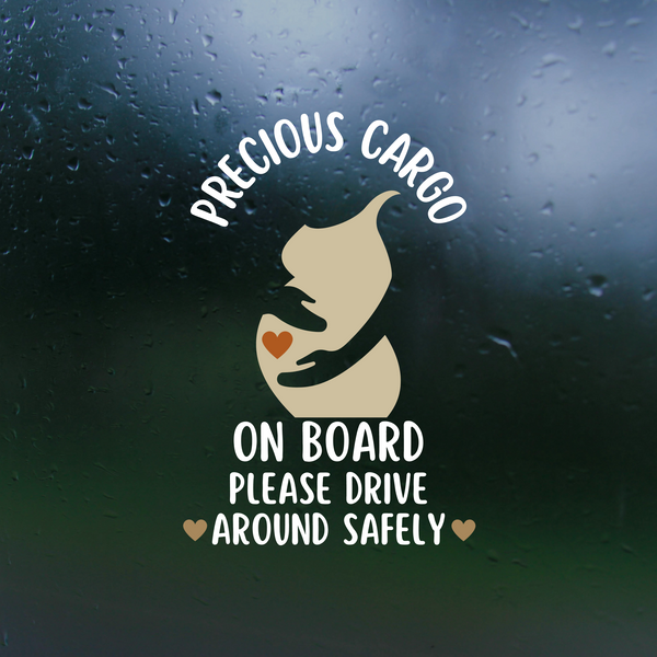 Dye Cut Vinyl Pregnant Woman "Precious Cargo" On Board Decal