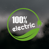 Die Cut Vinyl 100% Electric Leaf - Car Decal