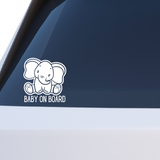 Die Cut Vinyl Elephant Baby On Board Dye Cut Decal - Get Decaled