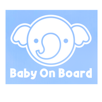 Die Cut Vinyl Elephant Baby On Board Car Sticker Decal