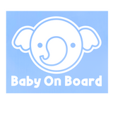 Die Cut Vinyl Elephant Baby On Board Car Sticker Decal
