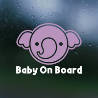 Elephant Baby On Board Car Sticker Decal