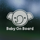 Elephant Baby On Board Car Sticker Decal