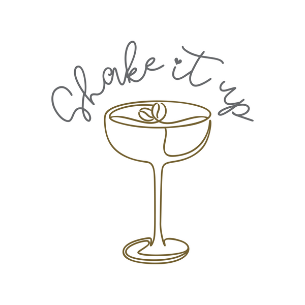 Die Cut Vinyl Espresso Martini Decal Quote "Shake It Up" - Vehicle / Laptop Decal Sticker