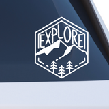 Explore Mountain Scene Decal for Car, Truck, RV, Camper, Windows & More - Get Decaled