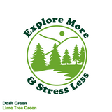Custom Designed Die Cut Vinyl "Explore More & Stress Less" Decal
