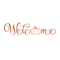 Autumn Themed Welcome Sign Decal With Pumpkin - Waterproof Die Cut Vinyl Decal