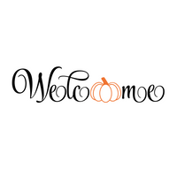Autumn Themed Welcome Sign Decal With Pumpkin - Waterproof Die Cut Vinyl Decal