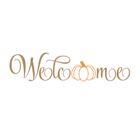 Autumn Themed Welcome Sign Decal With Pumpkin - Waterproof Die Cut Vinyl Decal