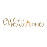 Autumn Themed Welcome Sign Decal With Pumpkin - Waterproof Die Cut Vinyl Decal
