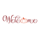 Autumn Themed Welcome Sign Decal With Pumpkin - Waterproof Die Cut Vinyl Decal
