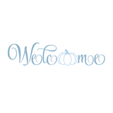 Autumn Themed Welcome Sign Decal With Pumpkin - Waterproof Die Cut Vinyl Decal
