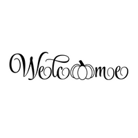 Autumn Themed Welcome Sign Decal With Pumpkin - Waterproof Die Cut Vinyl Decal