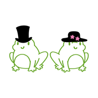 Dapper Frogs With Hats Waterproof Vinyl Decal