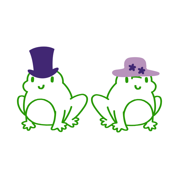 Dapper Frogs With Hats Waterproof Vinyl Decal