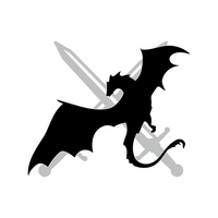 Fantasy Inspired Dragon With Swords Waterproof Vinyl Decal