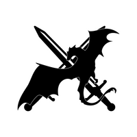 Fantasy Inspired Dragon With Swords Waterproof Vinyl Decal