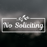 Die Cut Vinyl No Soliciting Decal With  Elegant Rectangle Frame