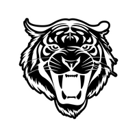 Ferocious Tiger Die Cut Vinyl Decal - Waterproof Decal Sticker