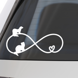 Ferret Lover Infinity Heart Decal for Cars, Glass, Laptops, Mirrors & More - Get Decaled