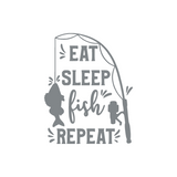Die Cut Vinyl Eat Sleep Fish Repeat Decal - Get Decaled