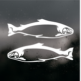 Pack Of 2 Die Cut Vinyl Salmon Fish Decals