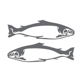 Pack Of 2 Die Cut Vinyl Salmon Fish Decals - Car Decals, Truck Decals, Camper Decals