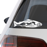 Die Cut Vinyl Salmon Scene Decal - Car Decal, Truck Decal, Camper Decal