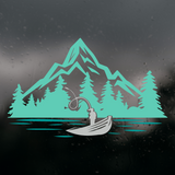 Die Cut Vinyl Man Fishing On A Lake Decal - Truck / Boat / Camper / Window Decal