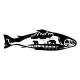 Die Cut Vinyl Salmon Scene Decal - Car Decal, Truck Decal, Camper Decal
