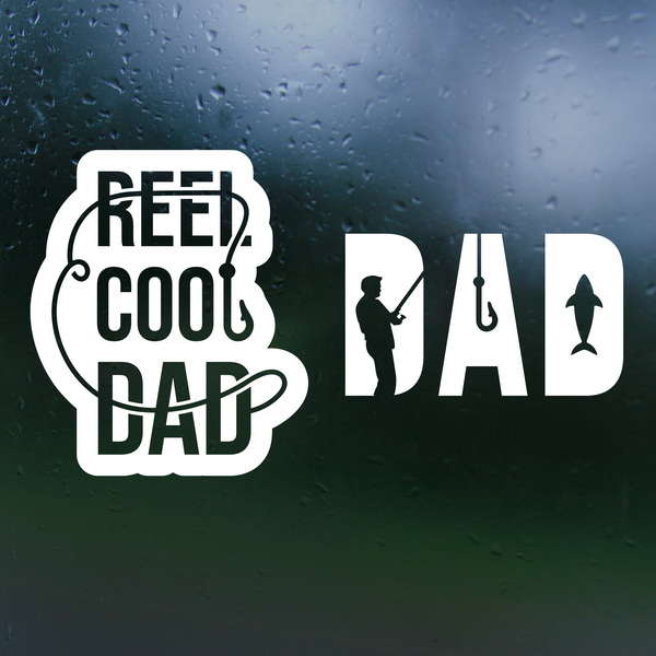 Dye Cut Vinyl Fisher Dad Decal Pack