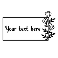 Customizable Die Cut Vinyl Rectangle Flower Wreath Decal, Vehicle, Window, Mailbox, Tumbler Decal