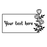 Customizable Die Cut Vinyl Rectangle Flower Wreath Decal, Vehicle, Window, Mailbox, Tumbler Decal