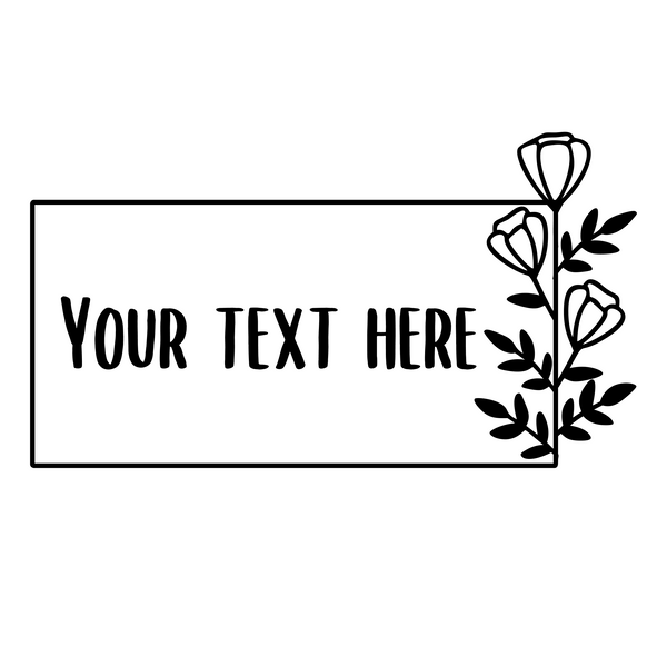 Customizable Die Cut Vinyl Rectangle Flower Wreath Decal, Vehicle, Window, Mailbox, Tumbler Decal