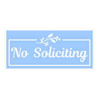 Die Cut Vinyl No Soliciting Decal With  Elegant Rectangle Frame