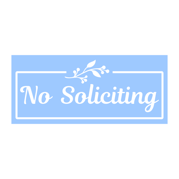 Die Cut Vinyl No Soliciting Decal With  Elegant Rectangle Frame