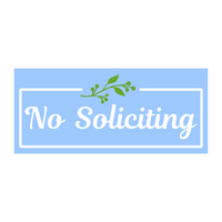 Die Cut Vinyl No Soliciting Decal With  Elegant Rectangle Frame