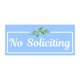 Die Cut Vinyl No Soliciting Decal With  Elegant Rectangle Frame