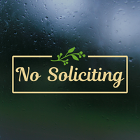 Die Cut Vinyl No Soliciting Decal With  Elegant Rectangle Frame