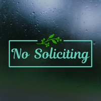 Die Cut Vinyl No Soliciting Decal With  Elegant Rectangle Frame