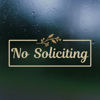 Die Cut Vinyl No Soliciting Decal With  Elegant Rectangle Frame