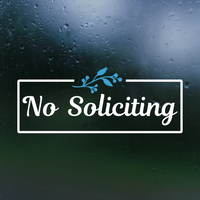 Die Cut Vinyl No Soliciting Decal With  Elegant Rectangle Frame