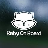 baby on board, baby on board sign, baby on board decal, baby on board vinyl decal, vinyl sticker decals, vinyl baby on board sign, panda, panda baby on board, get decaled, decal shop, baby fox on board decal